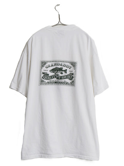 デッドストック 90s USA製 ベア イラスト プリント Tシャツ メンズ XL オールド アウトドア アート フィッシュ アニマル 両面 大きいサイズ