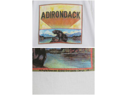 デッドストック 90s USA製 ベア イラスト プリント Tシャツ メンズ XL オールド アウトドア アート フィッシュ アニマル 両面 大きいサイズ