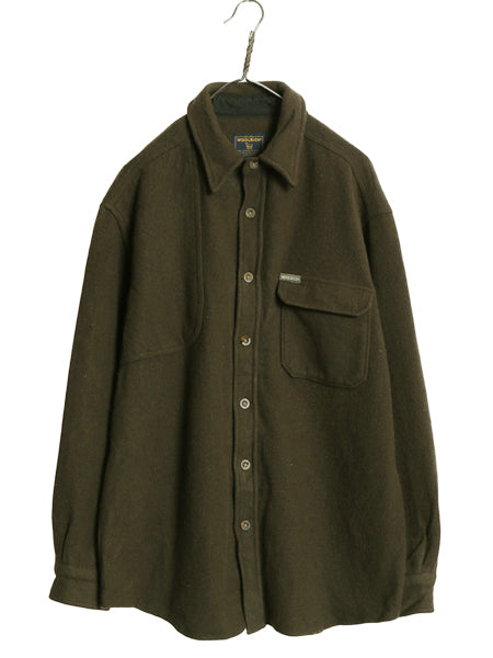 00s ウールリッチ ウール CPO シャツ メンズ L / オールド アウトドア ハンティング シューティング ジャケット ヘビーウェイト オリーブ