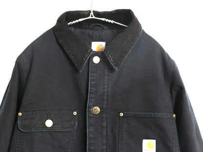 カーハート チョア コート メンズ S / ダック カバーオール ジャケット ブランケット ライナー付き ブルゾン ハーフ コート 廃盤 ブラック
