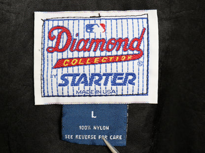 90s USA製 ジャイアンツ ナイロン ジャケット メンズ L / オールド MLB オフィシャル スターター スタジャン ハーフジップ プルオーバー 黒