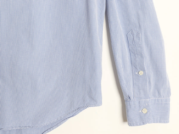 00s ラルフローレン 長袖 ボタンダウン シャツ メンズ L / オールド ポロ CLASSIC FIT コットン チェック ワンポイント ポニー ツートン 青