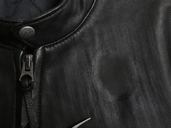 ポロ ラルフローレン 本革 ラム レザー シングル ライダース ジャケット メンズ M / 革ジャン 中綿 キルティング ライナー付き ブルゾン 黒