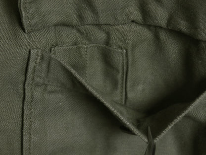 60s 米軍実物 US ARMY コットン サテン ユーティリティ シャツ S ヴィンテージ OG107 シャツ袖 1st ミリタリー 軍物 ワッペン付き オリーブ