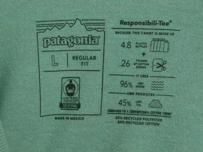 パタゴニア 両面 プリント 半袖 Tシャツ メンズ L 20年製 アウトドア バックプリント フィッツロイ バイソン グラフィック イラスト アート