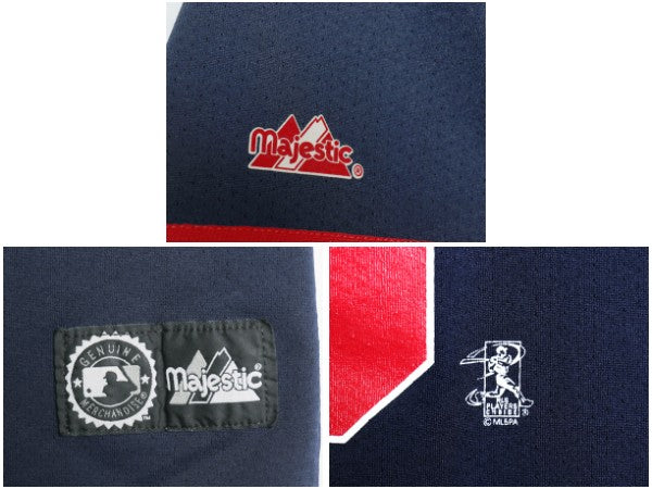 USA製 レッドソックス ベースボール シャツ メンズ L / MLB オフィシャル マジェスティック 大リーグ ユニフォーム メッシュ ゲームシャツ