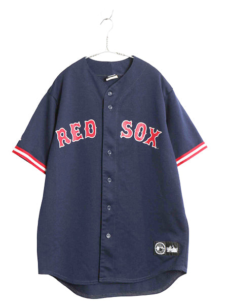 USA製 レッドソックス ベースボール シャツ メンズ L / MLB オフィシャル マジェスティック 大リーグ ユニフォーム メッシュ ゲームシャツ