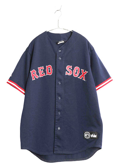 USA製 レッドソックス ベースボール シャツ メンズ L / MLB オフィシャル マジェスティック 大リーグ ユニフォーム メッシュ ゲームシャツ