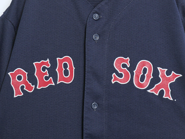 USA製 レッドソックス ベースボール シャツ メンズ L / MLB オフィシャル マジェスティック 大リーグ ユニフォーム メッシュ ゲームシャツ