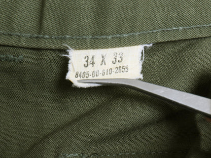 70's US ARMY 米軍実物 ベイカー パンツ 34 33 / 78年製 ヴィンテージ ミリタリー ファティーグ トラウザー ストレート OG-507 軍物 カーキ