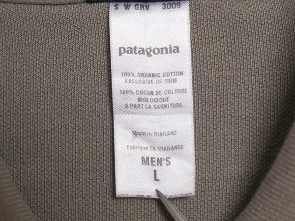 パタゴニア 鹿の子 長袖 ポロシャツ メンズ L 古着 08年製 長袖シャツ ロングスリーブ カットソー ワンポイント シンプル ボックス グレー