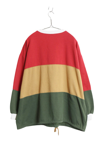 90s ジャンセン ヘンリーネック スウェット レディース XL 程/ オールド 裏起毛 トレーナー ボックス 大きいサイズ マルチカラー トップス