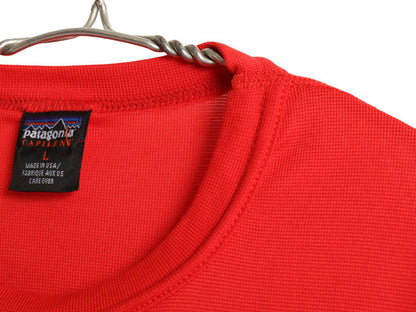 90s 00s USA製 パタゴニア キャプリーン 半袖 Tシャツ メンズ L 古着 オールド アウトドア ストレッチ インナー カットソー アンダーシャツ