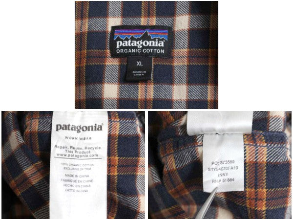 パタゴニア ロングスリーブ フィヨルド フランネル シャツ メンズ XL 19年製 アウトドア チェック ネルシャツ 大きいサイズ マルチカラー 