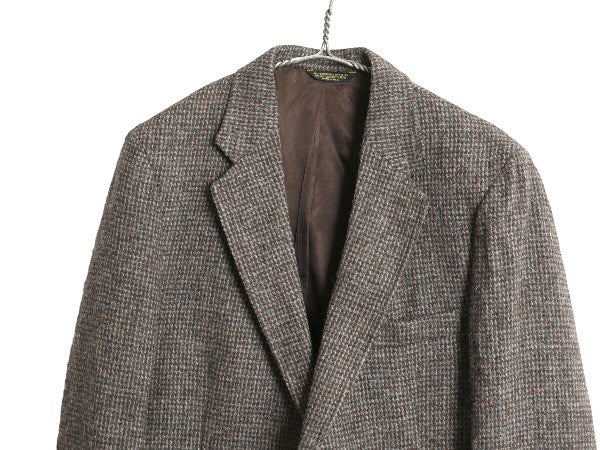 デッドストック 80s USA製 Adams Row ハリスツイード テーラード ジャケット メンズ L 程/ 新品 ヴィンテージ ブレザー ツイード ウール