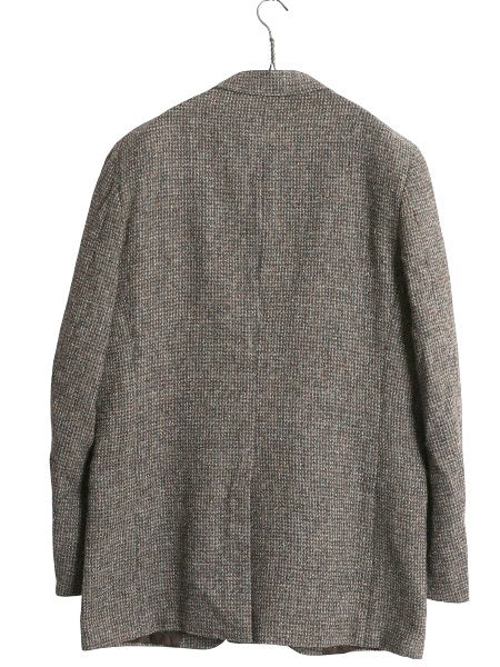 デッドストック 80s USA製 Adams Row ハリスツイード テーラード ジャケット メンズ L 程/ 新品 ヴィンテージ ブレザー ツイード ウール