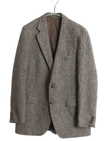 デッドストック 80s USA製 Adams Row ハリスツイード テーラード ジャケット メンズ L 程/ 新品 ヴィンテージ ブレザー ツイード ウール