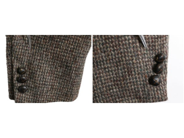 デッドストック 80s USA製 Adams Row ハリスツイード テーラード ジャケット メンズ L 程/ 新品 ヴィンテージ ブレザー ツイード ウール