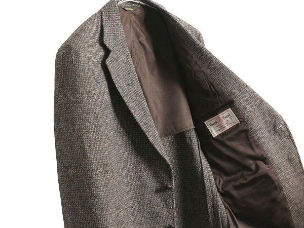 デッドストック 80s USA製 Adams Row ハリスツイード テーラード ジャケット メンズ L 程/ 新品 ヴィンテージ ブレザー ツイード ウール