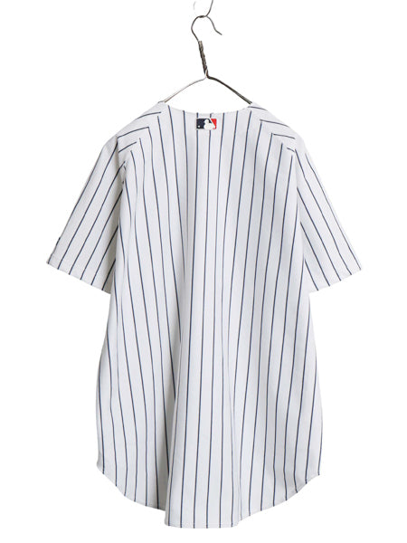 90s USA製 ヤンキース ベースボール シャツ メンズ XXL 程/ オールド MLB オフィシャル ラッセル 大リーグ ユニフォーム 大きいサイズ 野球