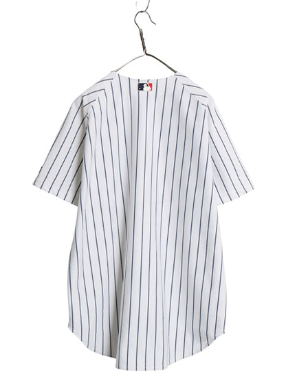 90s USA製 ヤンキース ベースボール シャツ メンズ XXL 程/ オールド MLB オフィシャル ラッセル 大リーグ ユニフォーム 大きいサイズ 野球