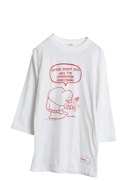 デッドストック 70s USA製 キャラクター イラスト プリント フットボール Tシャツ メンズ レディース L / ヴィンテージ 7分袖 ロンT 当時物