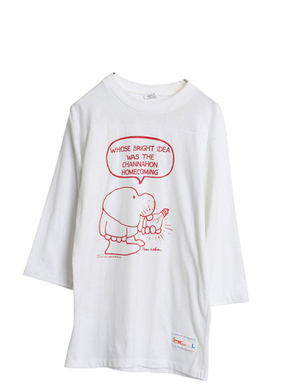 デッドストック 70s USA製 キャラクター イラスト プリント フットボール Tシャツ メンズ レディース L / ヴィンテージ 7分袖 ロンT 当時物