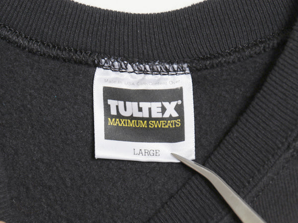 90s USA製 タルテックス 無地 スウェット メンズ レディース L 古着 オールド トレーナー 裏起毛 ブランク ソリッド シンプル ラグラン 黒