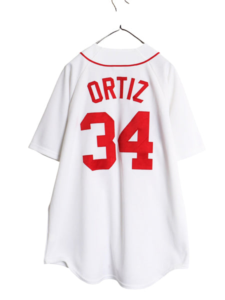 レッドソックス ベースボール シャツ メンズ XXL 程/ MLB オフィシャル マジェスティック 大リーグ ユニフォーム 重ね着 野球 大きいサイズ