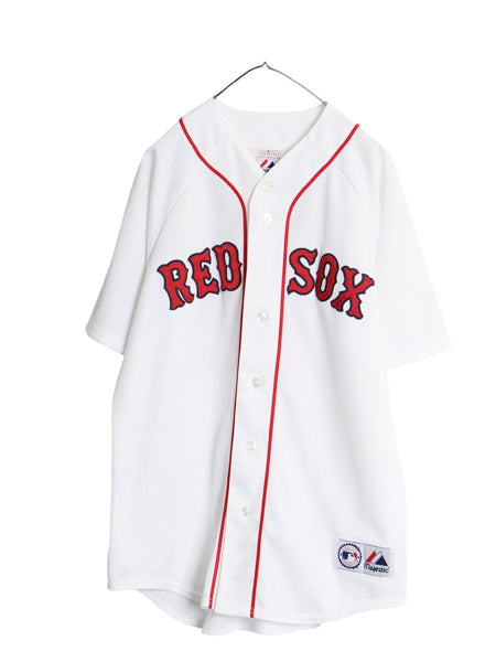 レッドソックス ベースボール シャツ メンズ XXL 程/ MLB オフィシャル マジェスティック 大リーグ ユニフォーム 重ね着 野球 大きいサイズ