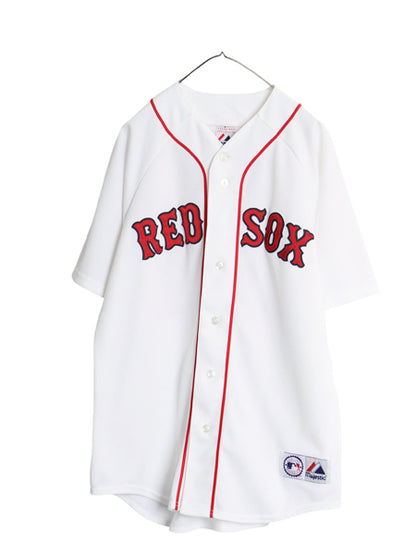 レッドソックス ベースボール シャツ メンズ XXL 程/ MLB オフィシャル マジェスティック 大リーグ ユニフォーム 重ね着 野球 大きいサイズ