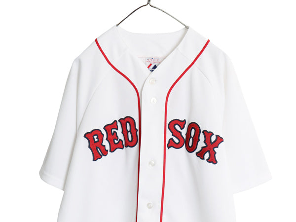 レッドソックス ベースボール シャツ メンズ XXL 程/ MLB オフィシャル マジェスティック 大リーグ ユニフォーム 重ね着 野球 大きいサイズ