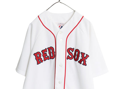 レッドソックス ベースボール シャツ メンズ XXL 程/ MLB オフィシャル マジェスティック 大リーグ ユニフォーム 重ね着 野球 大きいサイズ