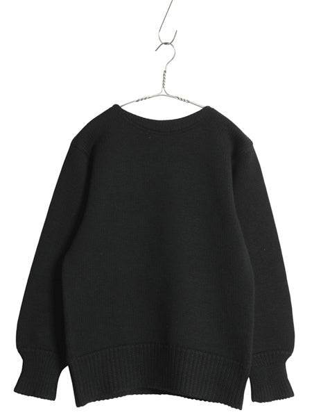 40s 50s ★ レタード ニット セーター メンズ S 程/ 古着 ヴィンテージ アワード ヘビーウェイト ウール ローゲージ ボートネック ブラック