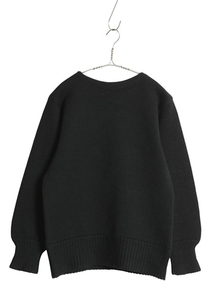 40s 50s ★ レタード ニット セーター メンズ S 程/ 古着 ヴィンテージ アワード ヘビーウェイト ウール ローゲージ ボートネック ブラック