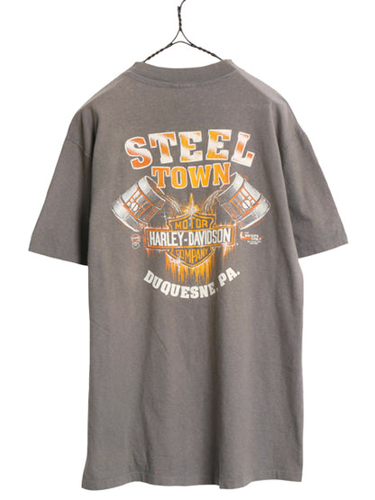 80s USA製 ★ ハーレー ダビッドソン 両面 プリント Tシャツ メンズ L / ヴィンテージ シングルステッチ 当時物 バイク アニマル イーグル
