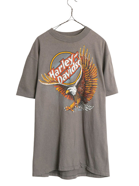 80s USA製 ★ ハーレー ダビッドソン 両面 プリント Tシャツ メンズ L / ヴィンテージ シングルステッチ 当時物 バイク アニマル イーグル