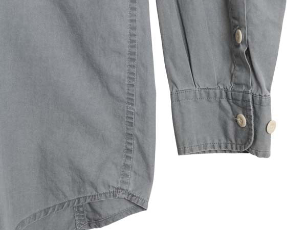 90s オービス 長袖 フィッシング シャツ メンズ S / オールド アウトドア サファリ ワーク コットン 長袖シャツ 無地 ポケット付き グレー