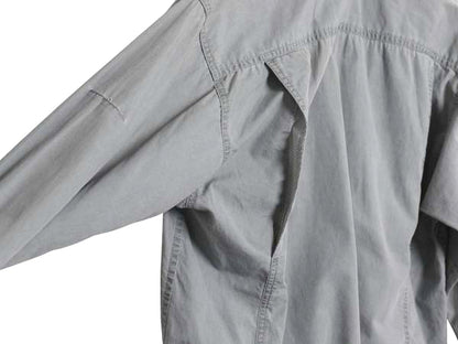 90s オービス 長袖 フィッシング シャツ メンズ S / オールド アウトドア サファリ ワーク コットン 長袖シャツ 無地 ポケット付き グレー