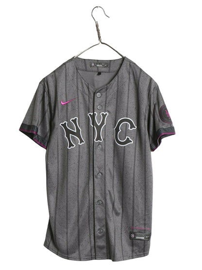 メッツ ベースボール シャツ キッズ L メンズ XS 程/ MLB オフィシャル ナイキ 大リーグ スウッシュ ユニフォーム ゲームシャツ 半袖シャツ