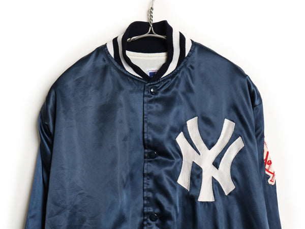 80s USA製 ヤンキース ナイロン サテン スタジャン メンズ S / ヴィンテージ MLB オフィシャル フェルコ ライナー 付き 大リーグ ブルゾン 