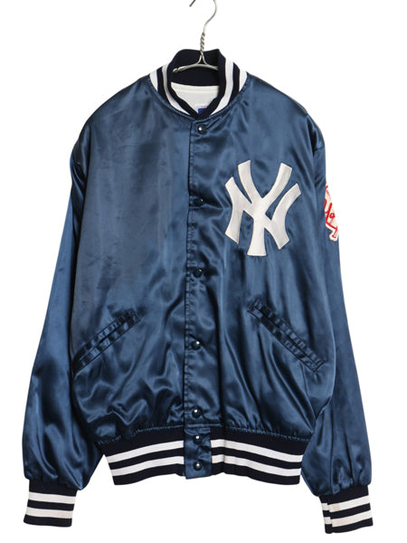 80s USA製 ヤンキース ナイロン サテン スタジャン メンズ S / ヴィンテージ MLB オフィシャル フェルコ ライナー 付き 大リーグ ブルゾン 
