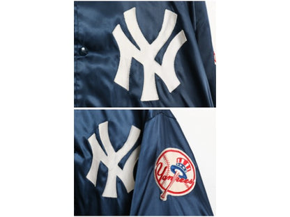 80s USA製 ヤンキース ナイロン サテン スタジャン メンズ S / ヴィンテージ MLB オフィシャル フェルコ ライナー 付き 大リーグ ブルゾン 