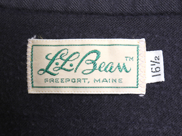 70s USA製 筆記体タグ エルエルビーン シャモア クロス 長袖 シャツ メンズ Ｌ程/ ヴィンテージ ネルシャツ ヘビーウェイト フランネル 紺