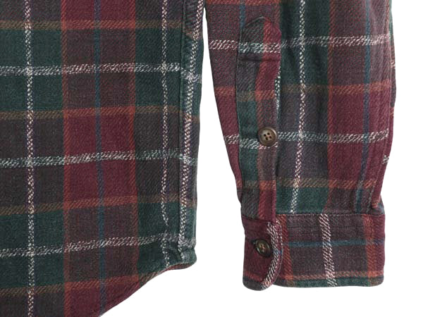 90s ポロ ラルフローレン チェック 長袖 ヘビー フランネル シャツ メンズ L / オールド 長袖シャツ ネルシャツ ヘビーウェイト コットン