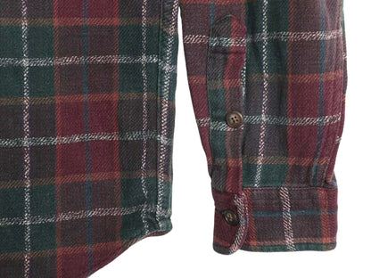 90s ポロ ラルフローレン チェック 長袖 ヘビー フランネル シャツ メンズ L / オールド 長袖シャツ ネルシャツ ヘビーウェイト コットン