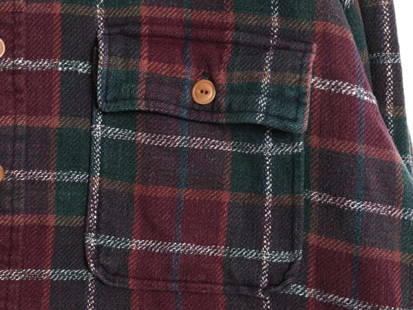 90s ポロ ラルフローレン チェック 長袖 ヘビー フランネル シャツ メンズ L / オールド 長袖シャツ ネルシャツ ヘビーウェイト コットン