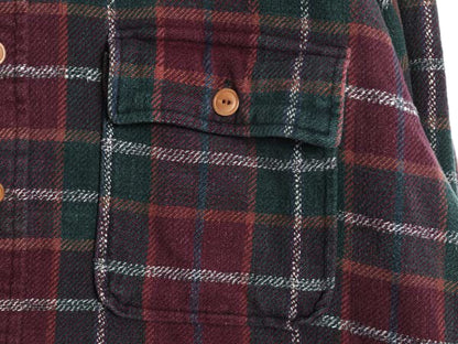 90s ポロ ラルフローレン チェック 長袖 ヘビー フランネル シャツ メンズ L / オールド 長袖シャツ ネルシャツ ヘビーウェイト コットン