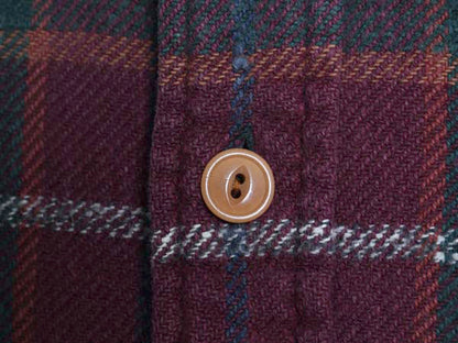 90s ポロ ラルフローレン チェック 長袖 ヘビー フランネル シャツ メンズ L / オールド 長袖シャツ ネルシャツ ヘビーウェイト コットン