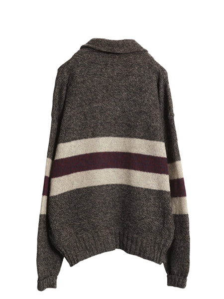 90s USA製 エディーバウアー ショールカラー ボーダー ウール ニット セーター メンズ L / 古着 オールド 黒タグ アウトドア プルオーバー 